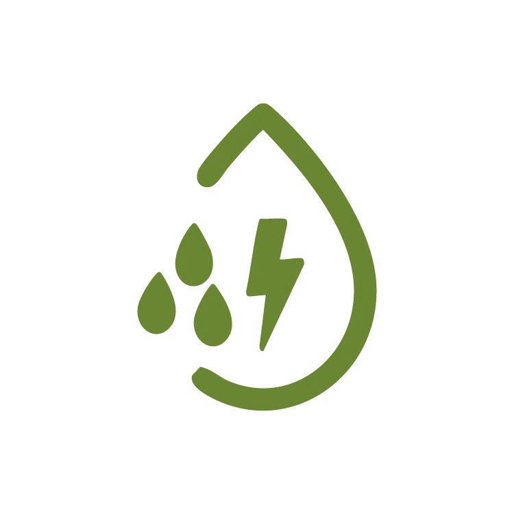 電解質圖示，以水滴與閃電代表黑糖能量膠補充的天然電解質
